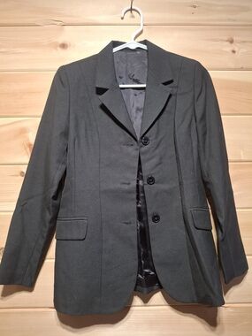 Women's Black Tailored Hunt Coat - Classic Single-Breasted Suit Jacket